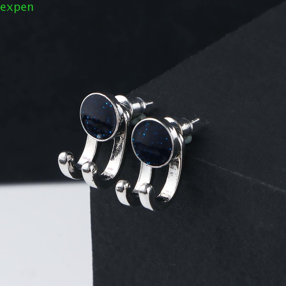 EXPEN Bông Tai Mạ Bạc 925 Hình Móng Vuốt Đen Phong Cách Gothic Punk