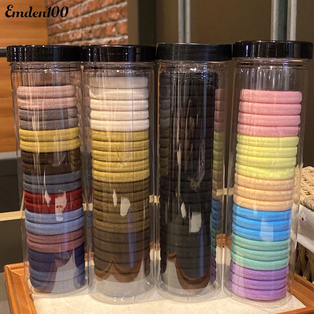 Bộ 20 Dây Cột Tóc Màu Trơn Mềm Mại Chống Trượt Cho Nữ