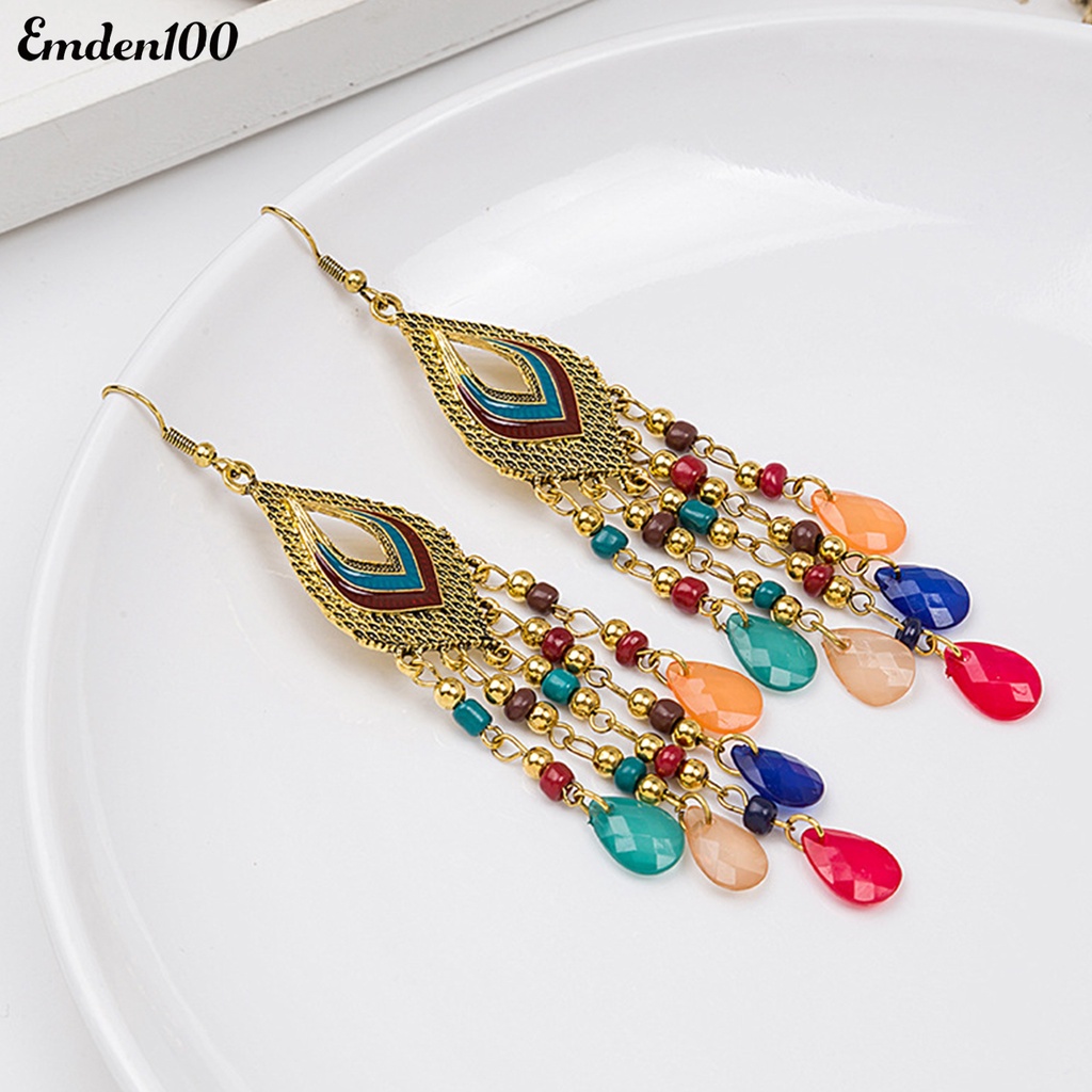 1 Đôi Bông Tai Dáng Dài Phong Cách Trung Hoa