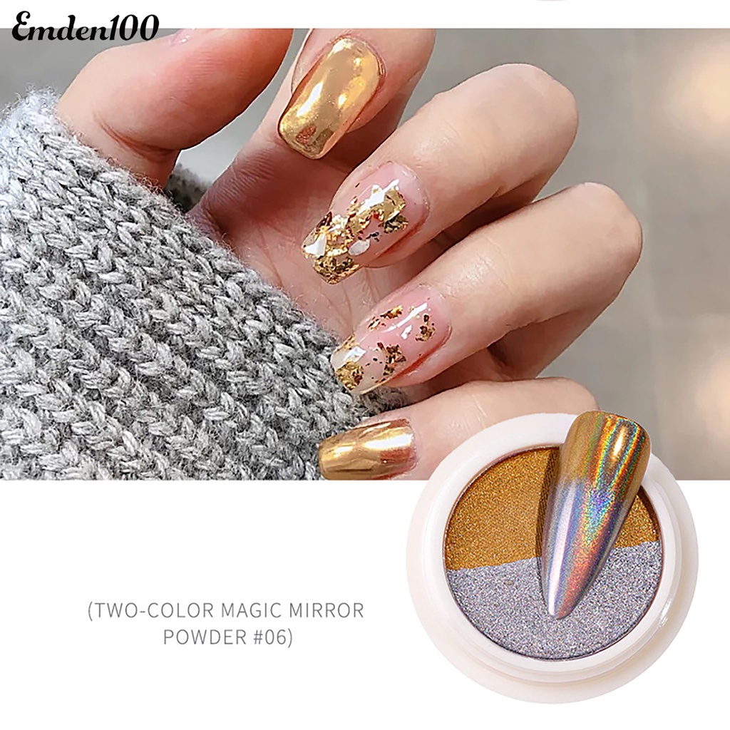 Bột Tráng Gương Hai Màu Sắc Dùng Để Trang Trí Móng Nghệ Thuật