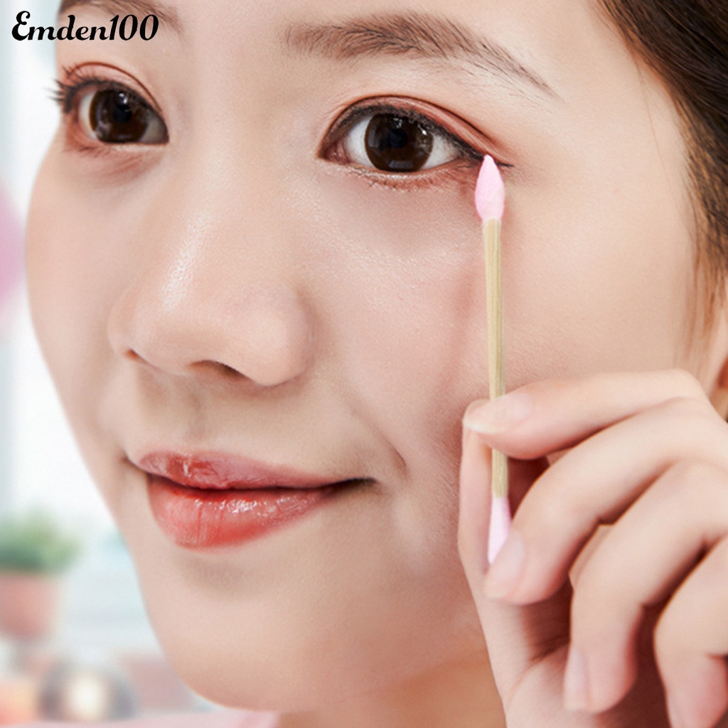 1 Hộp 200 / 300 Tăm Bông Trang Điểm Đầu Tròn Mềm Đa Năng