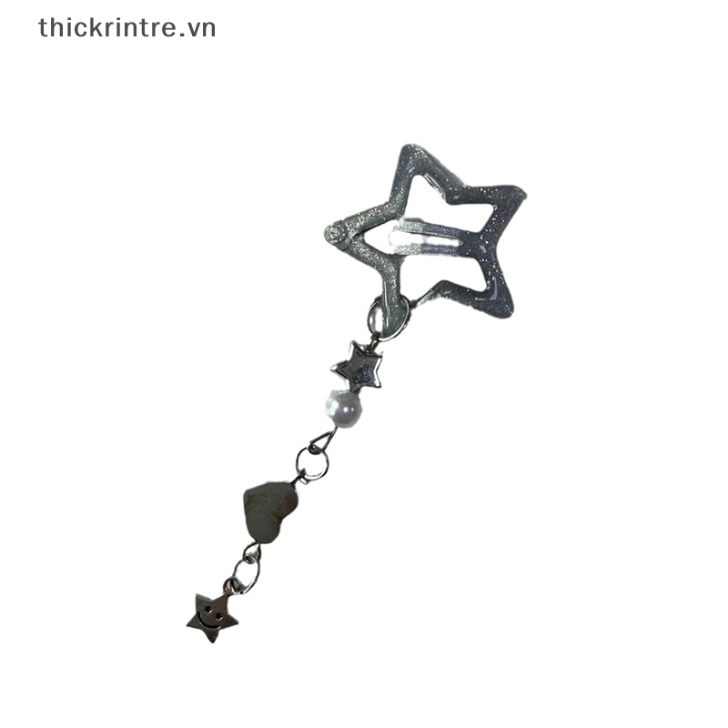 Set 2 Kẹp Tóc Đính Ngôi Sao Tua Rua Ngọt Ngào Thời Trang Cho Bé Gái