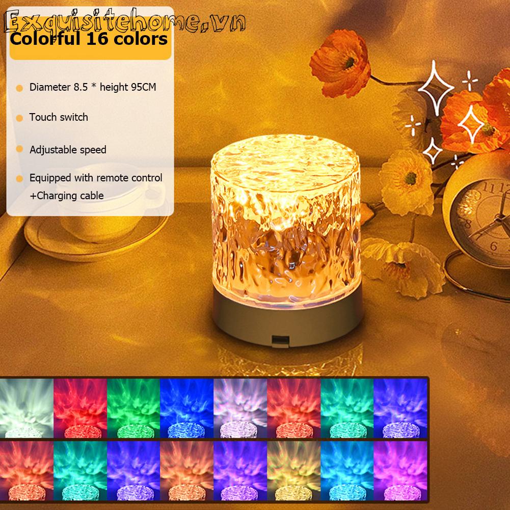 Đèn Ngủ Cảm Ứng Điều Khiển Ánh Sáng Ban Đêm Hình Sóng Nước Trang Trí Nội Thấ