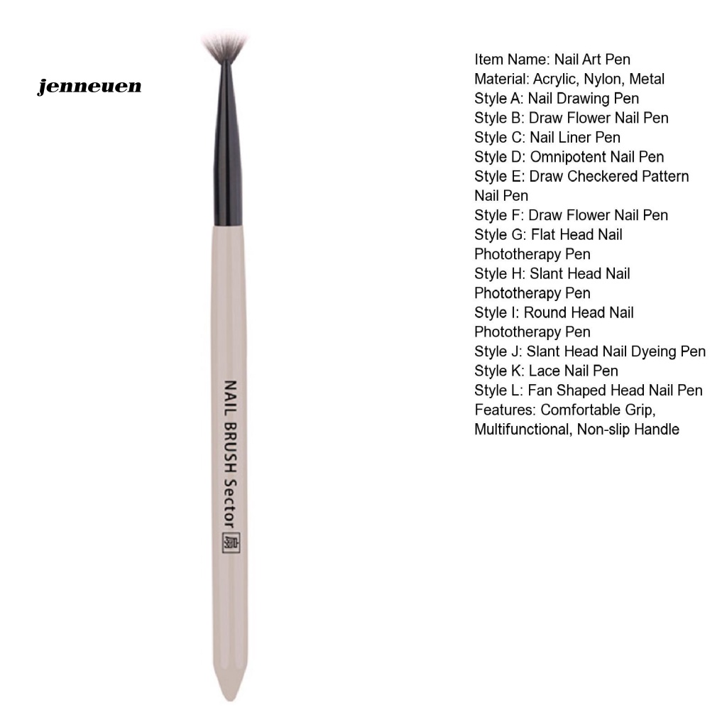 Bút Vẽ Trang Trí Móng Nghệ Thuật Đầu Tròn Dẹt Chống Trượt Bằng Acrylic