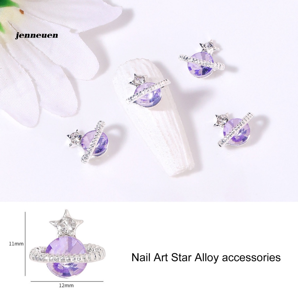 Set 10 Phụ Kiện Trang Trí Móng Tay Nghệ Thuật Bằng Hợp Kim Đính Đá Zircon Đẹp Mắt