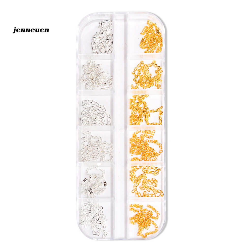 Set 12 Dây Xích Nhiều Màu Sắc Dùng Trang Trí Móng Tay Nghệ Thuật
