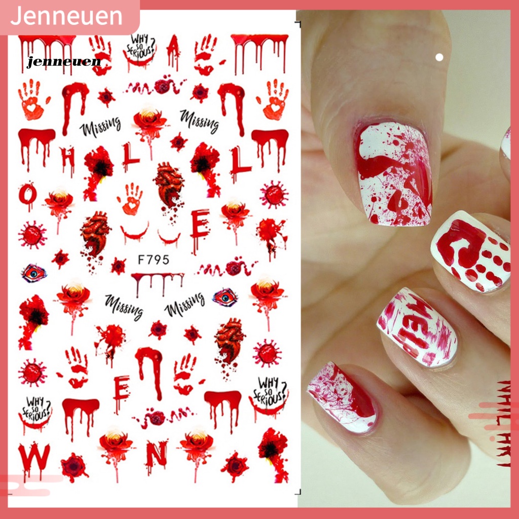 Bộ 2 Miếng Dán Móng Tay Siêu Mỏng Kinh Dị DIY