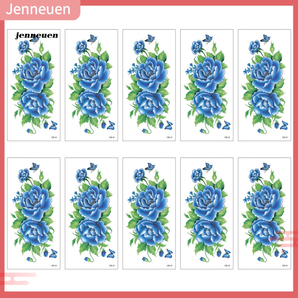 Set 10 Hình Xăm Dán Họa Tiết Hoa Lớn Đơn Giản Cho Nữ