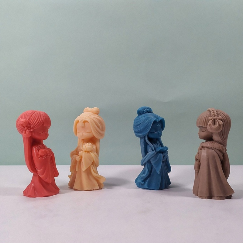 Zuoo Khuôn silicone Làm Nến Xà Phòng Hình Công Chúa 3d diy
