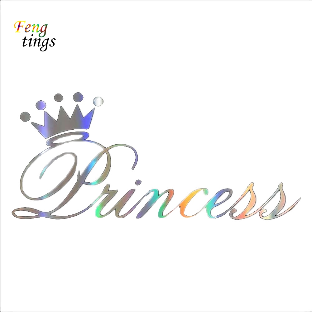 Miếng Dán Phản Quang Hình Vương Miện Công Chúa Trang Trí Xe Hơi