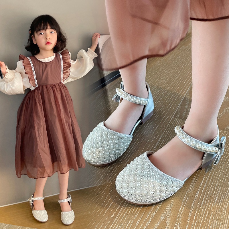 Giày Búp Bê Công Chúa Cho Bé Gái sz 21-36 Quai Nơ Dán,Đính Ngọc Phong Cách Hàn Quốc