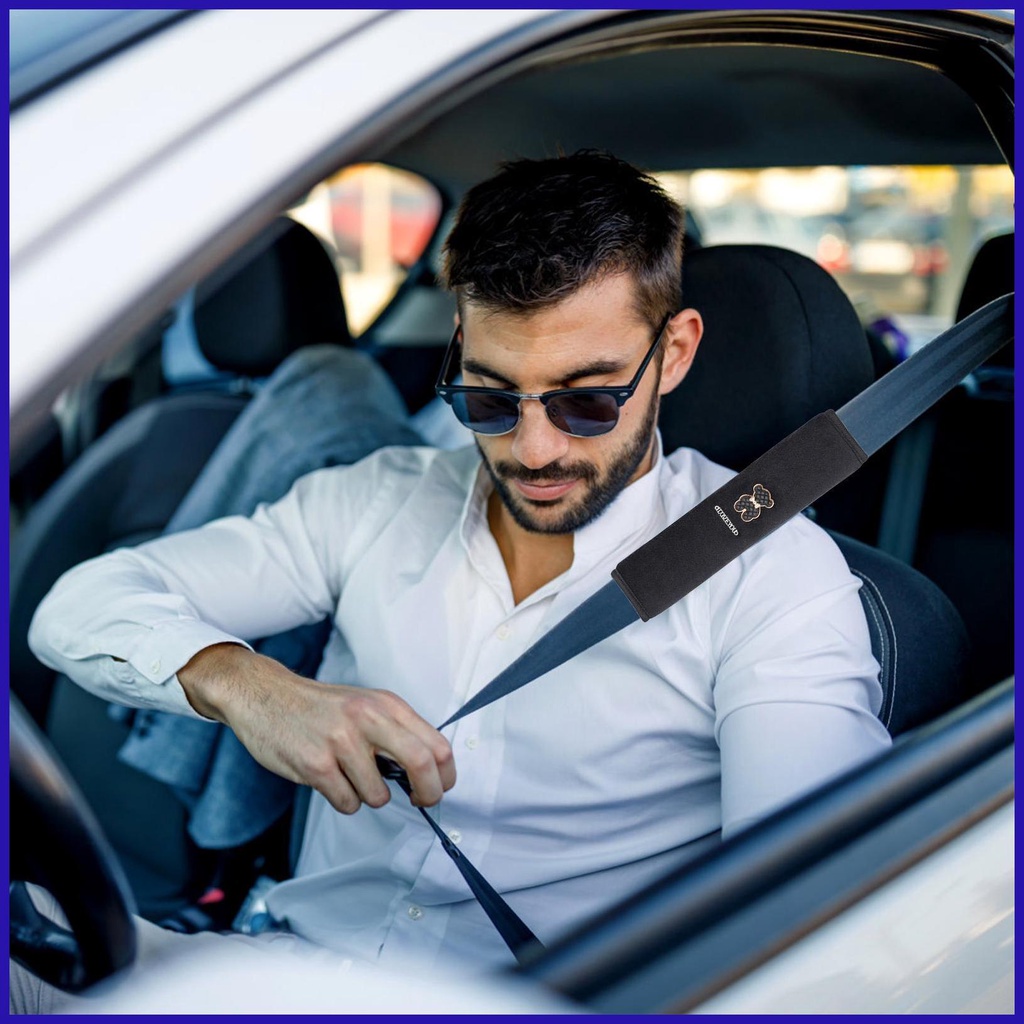 Đệm Bọc Dây Đai An Toàn Xe Buýt / Xe Hơi / Máy Bay Hình Gấu Hoạt Hình Bằng Vải Bông Mềm Mại Thoải Mái