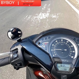  Gương Xe Máy Cầu Lồi Lưng Đen Có Thể Thu Gọn Gương đẹp Như Ảnh   Gương cầu mini bé tý chân 10 ly   | 
