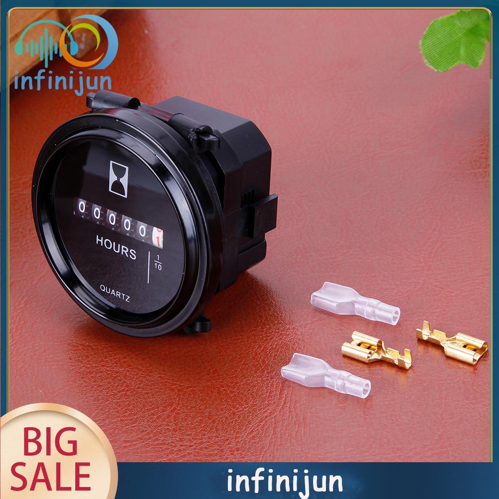 Đồng Hồ Đo Giờ 12v 24v 36v Màn Hình Tròn 2 "Chống Thấm Nước Chuyên Dụng Cho Tàu