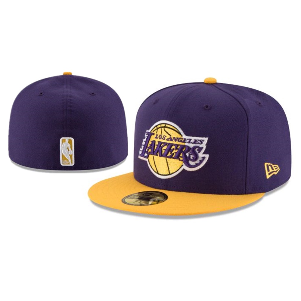 Mũ Lưỡi Trai Thêu Chữ nba los angeles lakers 59fifty Chất Lượng Cao