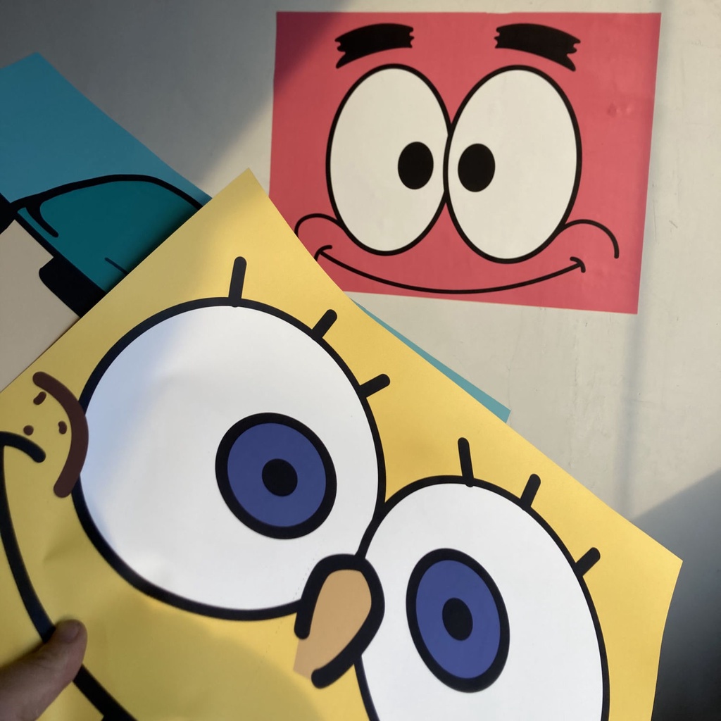 Giấy Dán Tường Tự Dính Hình Hoạt Hình Spongebob Cho Ký Túc Xá