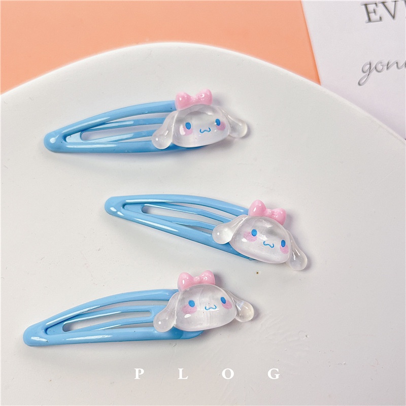 3 cái / bộ kẹp tóc sanrio kuromi melody cinnamoroll kẹp hoạt hình dễ thương cho nữ cô gái h0278