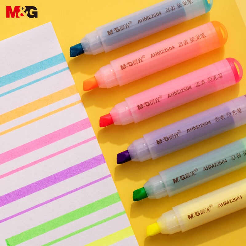 Hộp 6 bút dạ quang mini M&G 6 màu dễ thương