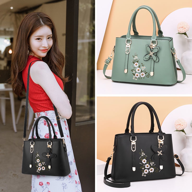 Túi Xách Đeo Vai Thêu Hoa Đơn Giản Thời Trang Cho Phụ Nữ Trung Niên Dễ Phối Đồ