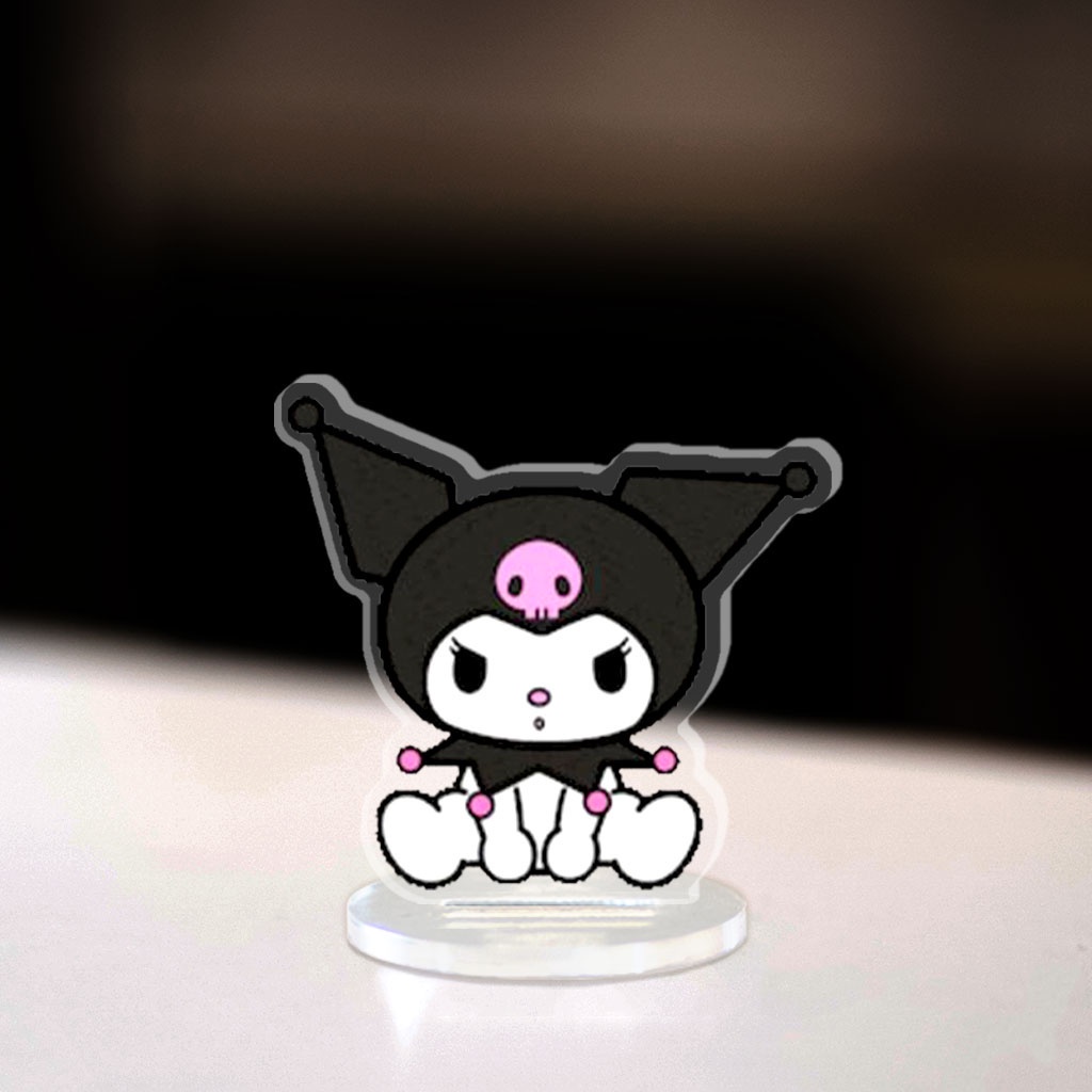 Mô hình Mini Sanrio Standee Chibi Các Nhân Vật Hello Kitty Kuromi Keroppi Melody trang trí góc học tập cao 3cm