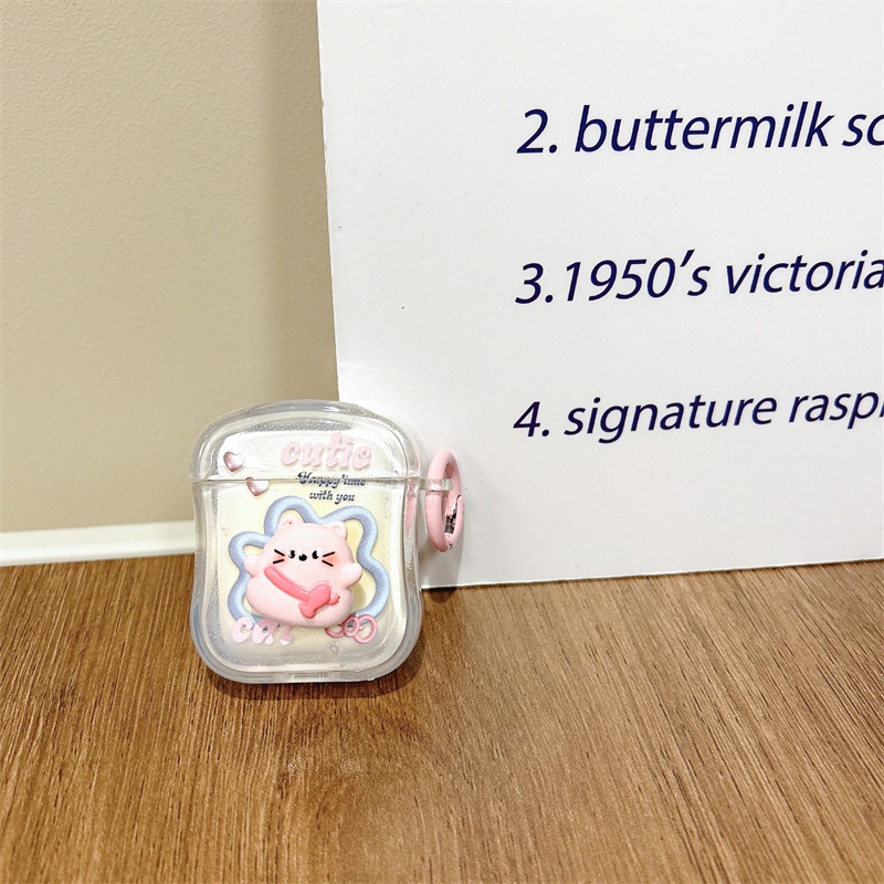 Vỏ Bảo Vệ Hộp Sạc Tai Nghe Bluetooth Không Dây Airpods1 / 2 3 Pro Pro2 Air Pods Pro 3 Hình Mèo Dễ Thương Ốp