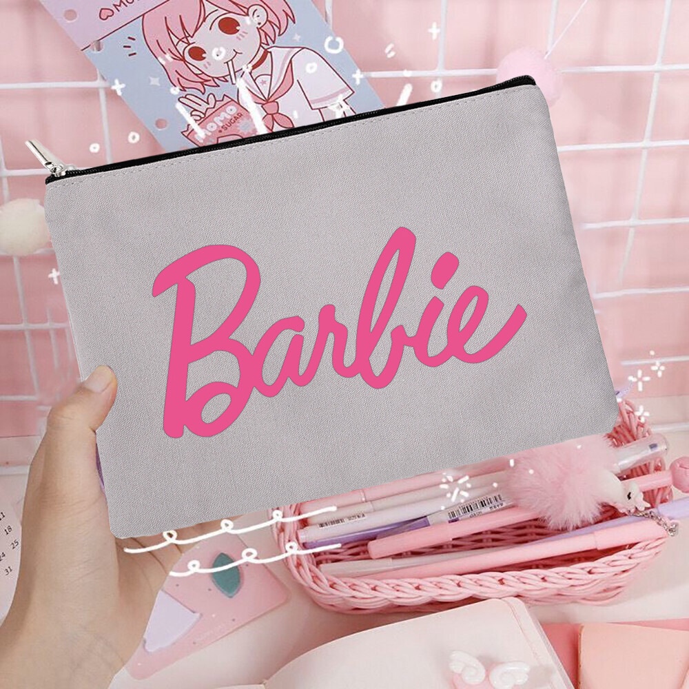 Túi Đựng Đồ Trang Điểm Làm Đẹp In Họa Tiết Búp Bê barbie Đáng Yêu Cho Bé Gái