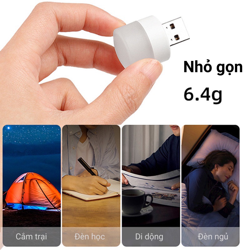 Đèn ngủ, đọc sách mini bóng đèn LED cổng USB tiện lợi, ánh sáng bảo vệ mắt ánh sáng trắng và vàng ấm | BigBuy360 - bigbuy360.vn