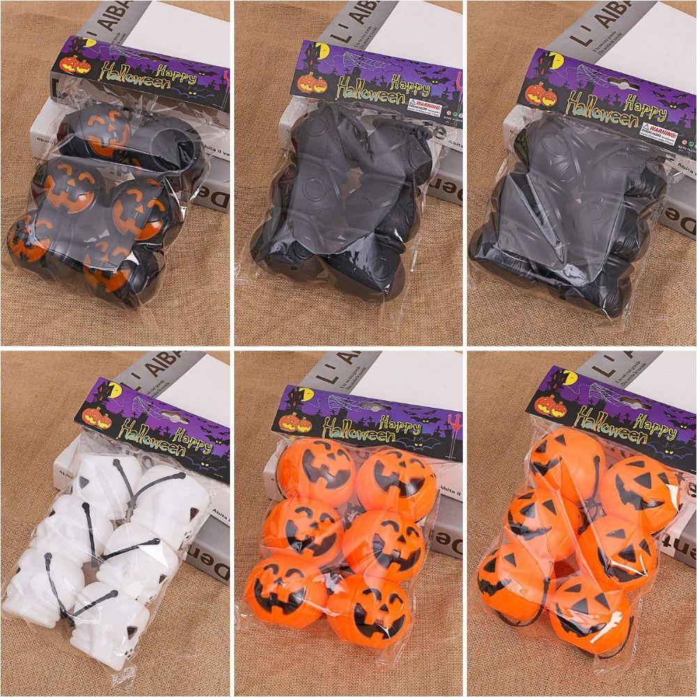 Shanrong set 6 Xô Đựng Kẹo Bí Ngô halloween mini Cầm Tay Có Quai Cầm Cho Người Lớn Và Trẻ Em