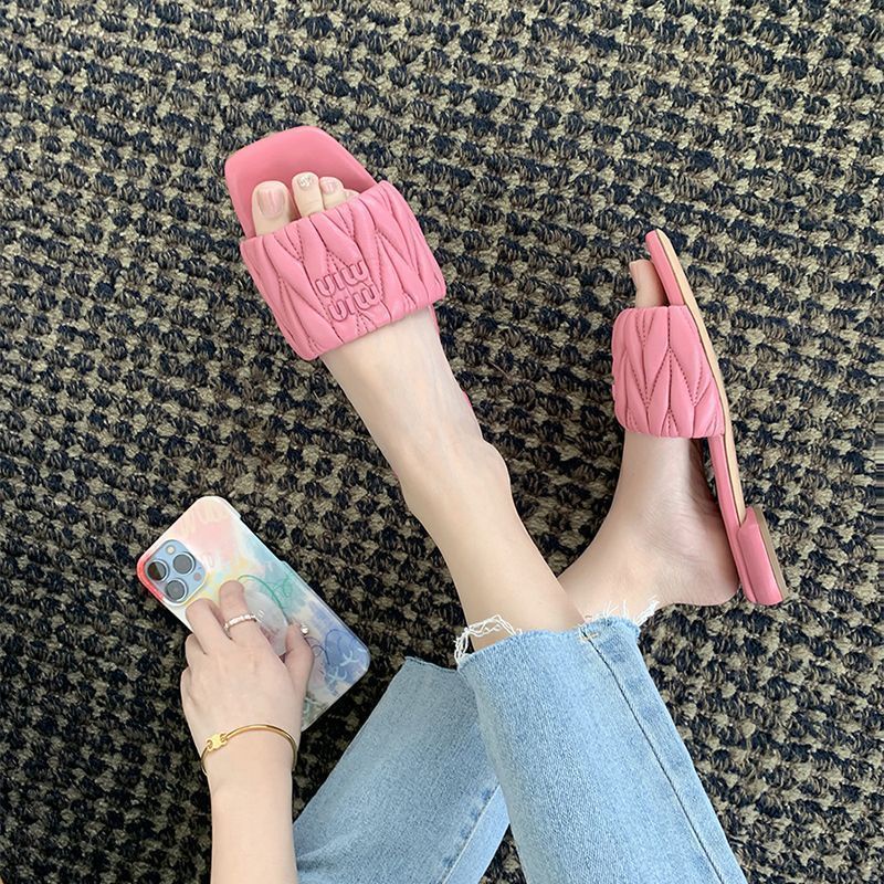 Huaqoo Dép bánh mì guốc dép sandal nữ Màu Sắc Đơn Giản Thoải Mái Cao Gót Chống Trơn Trượt dép đế xuồng 32ZHDLX072807