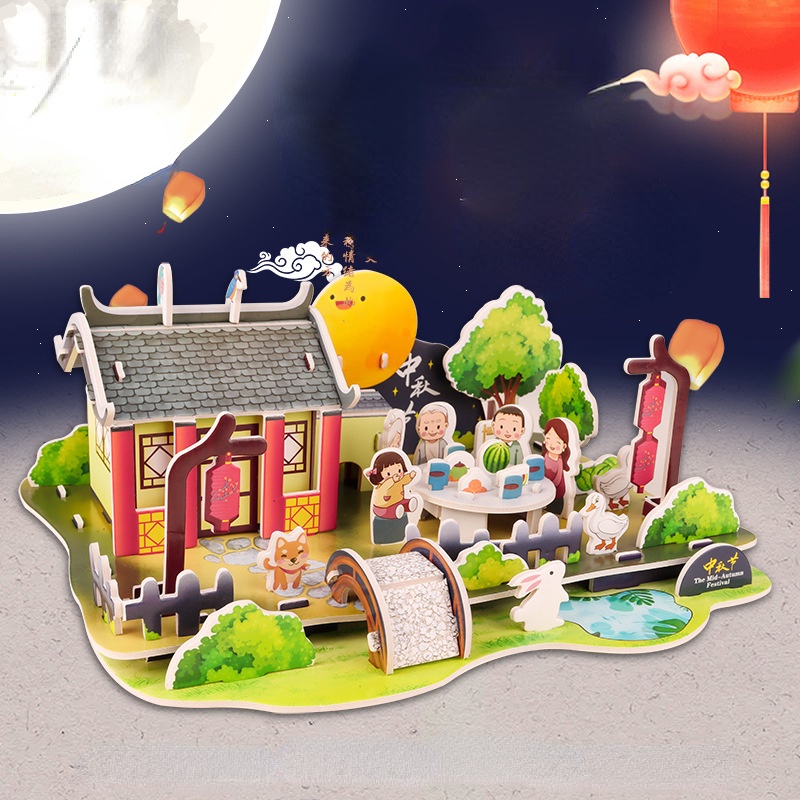 Mô Hình Ngôi Nhà 3D Bằng Giấy Ba Chiều Sáng Tạo Dành Cho Trẻ Em