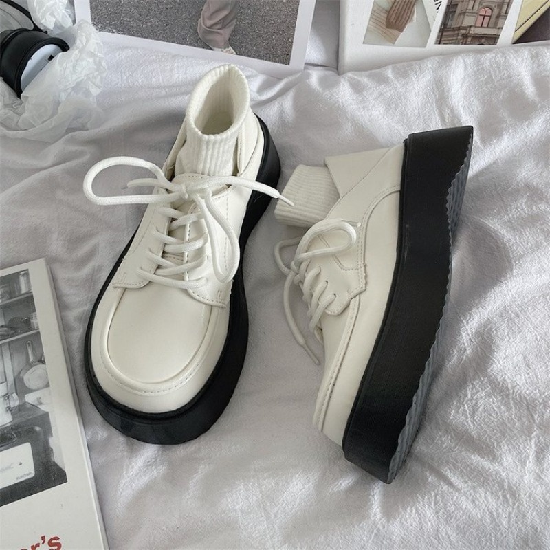 Giày Da Đế Dày Tăng Chiều Cao Phong Cách Lolita Anh Quốc Thời Trang Xuân Hè 2023 Cho Nữ