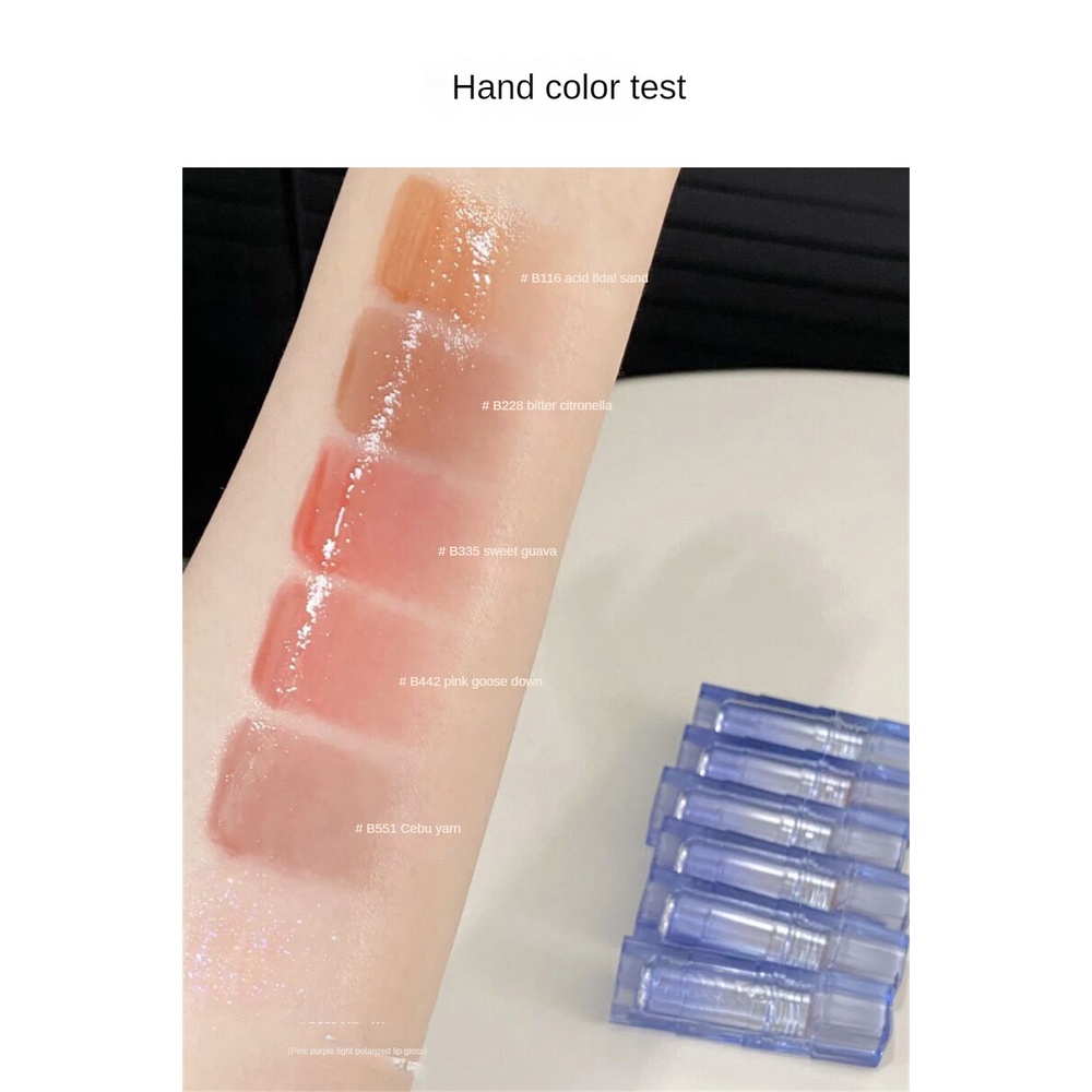 Son bóng dưỡng ẩm có độ bóng cao màu xanh trong suốt như gương Water Gloss Lip Tint JULYSTAR