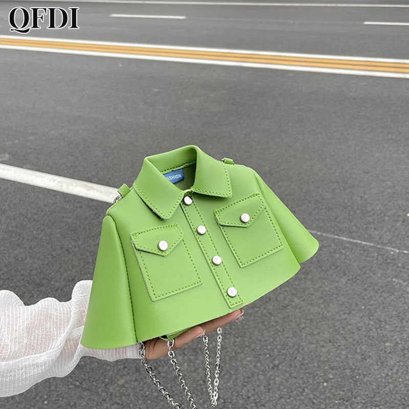 Túi đeo vai QFDI dây xích hình quần áo sáng tạo hợp thời trang cho nữ