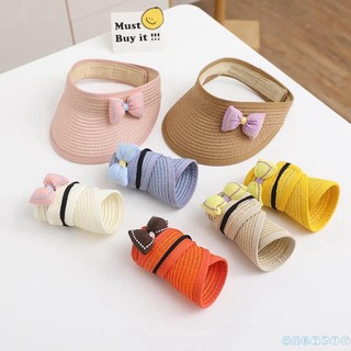 Nón cối rộng vành phối nơ dễ thương cho bé gái