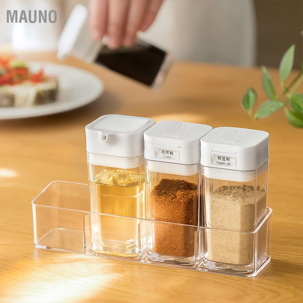 Mauno Hộp đựng gia vị Chai trong suốt di động nhỏ gọn cho nhà bếp đình