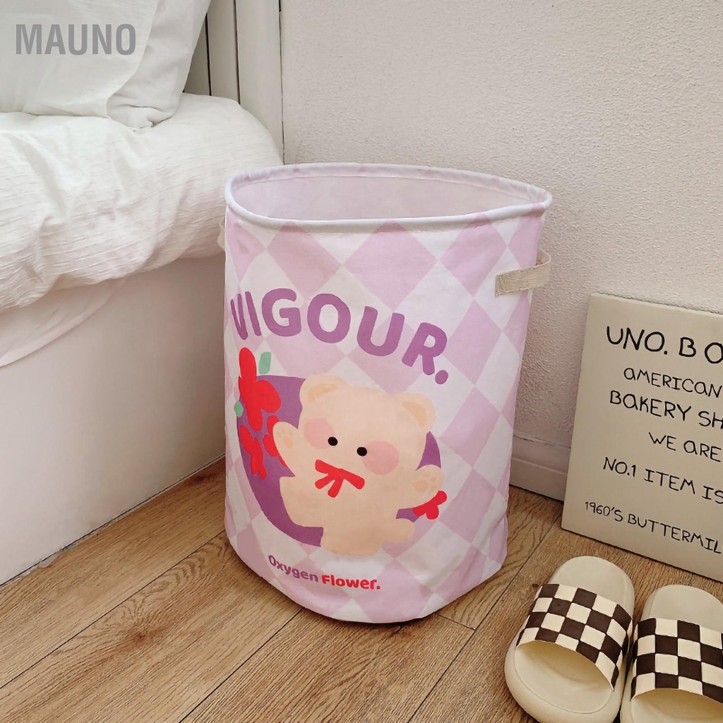 Mauno Giỏ Giặt Hoạt Hình Dễ Thương Gấp Gọn Chống Nước Công Suất Lớn Đựng Đồ Bẩn Cho Ký Túc Xá Phòng Tắm