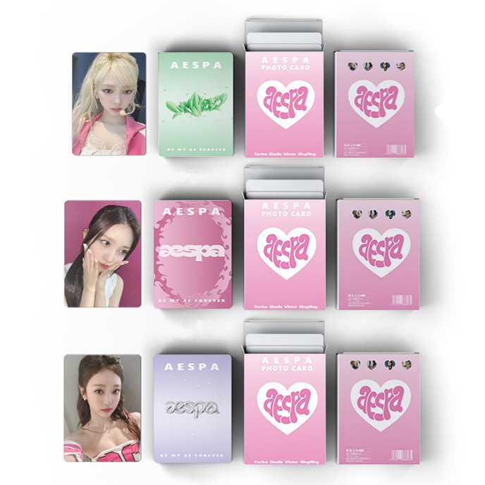 50pcs/box AESPA Photocards Album KARINA NINGNING WINTER GISELLE Laser Lomo Cards Kpop Postcards Fan Colletion LETAOTAO2023