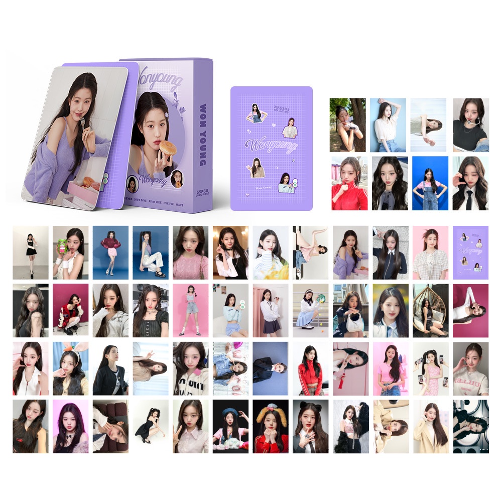55pcs/box WONYOUNG IVE Photocards Album Lomo Cards Kpop Solo Postcards  Kpopfan store