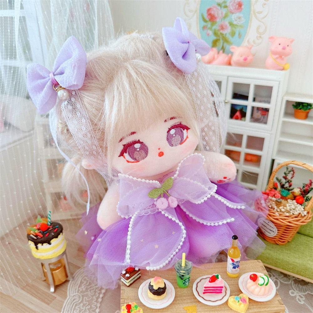 Giày Búp Bê Vải Cotton 20cm Phối Lông Màu Cầu Vồng Thời Trang Xuân Hè Chất Lượng Cao