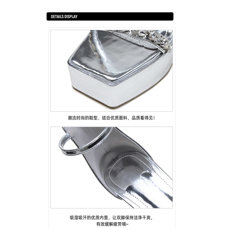 Giày Cao Gót Sandal Một Gót Chống Thấm Nước Phong Cách Âu Mỹ Thời Trang Mùa Hè 2023 Mới