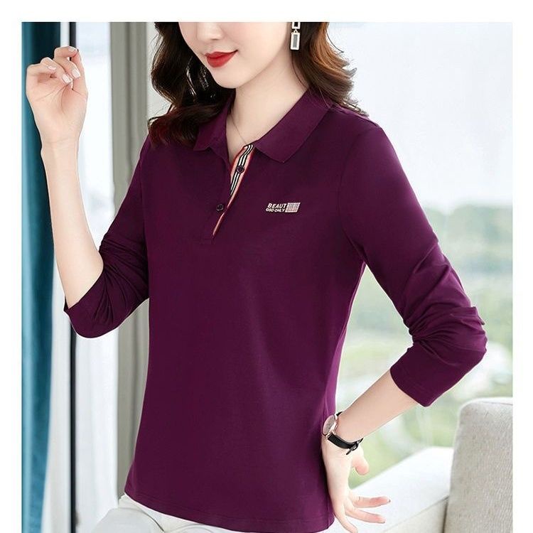 Áo Thun polo Tay Dài Kích Thước Lớn Thời Trang Mùa Thu Cho Nữ