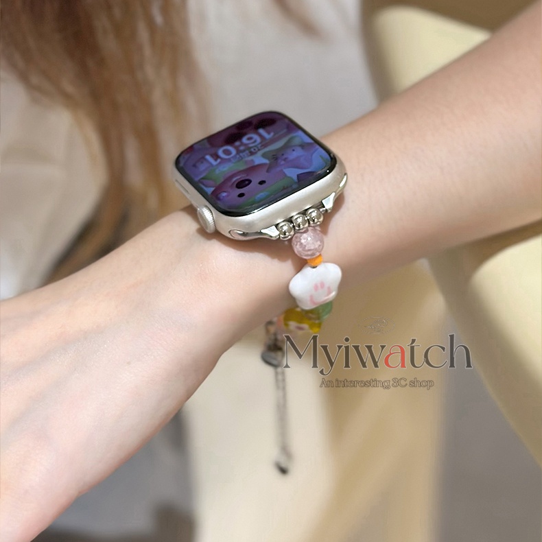 Dây Đeo Đồng Hồ Họa Tiết Hoa Dễ Thương Cho iwatch series 8 7 6 5 4 3 2 1 SE 49mm 45mm 44mm 41mm 40mm 42mm 38mm