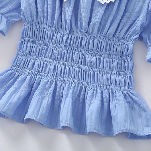 Áo Sơ Mi chiffon Mỏng Ôm Dáng Phối Ren Thiết Kế Mùa Hè Kiểu Pháp Mới Cho Nữ