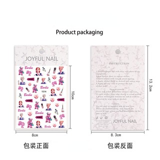 Sticker Dán Móng Hình Búp Bê Barbie Dễ Thương