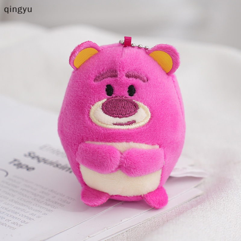 Mới 1 cái sang trọng dâu gấu búp bê túi xách mặt dây chuyền túi búp bê cặp đôi búp bê móc khóa đồ chơi sang trọng quà tặng nhồi bông đồ chơi sang trọng tốt