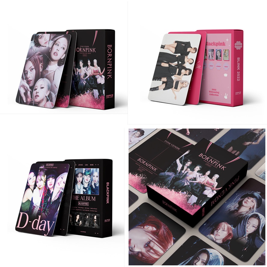 55pcs/box BLACK-PINK 2022 The Album BORN PINK Photocards Jennie Rose Jisoo Lisa Lomo Cards Black Pink Kpop Postcards New Arrivals