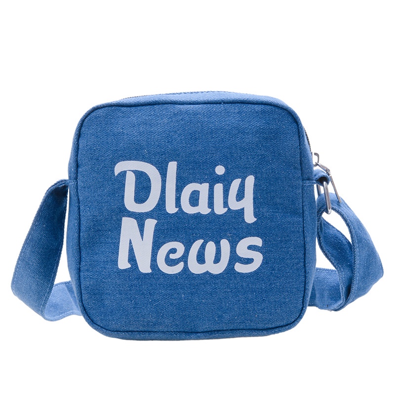 Túi Vải Canvas Đeo Chéo In Chữ Thời Trang Cho Bé