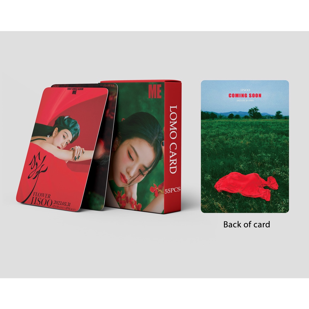 55pcs/box JISOO 1st SINGLE Album ME Photocards FLOWER BLACK-PINK SOLO Lomo Cards Black Pink Kpop Postcards New Arrivals
