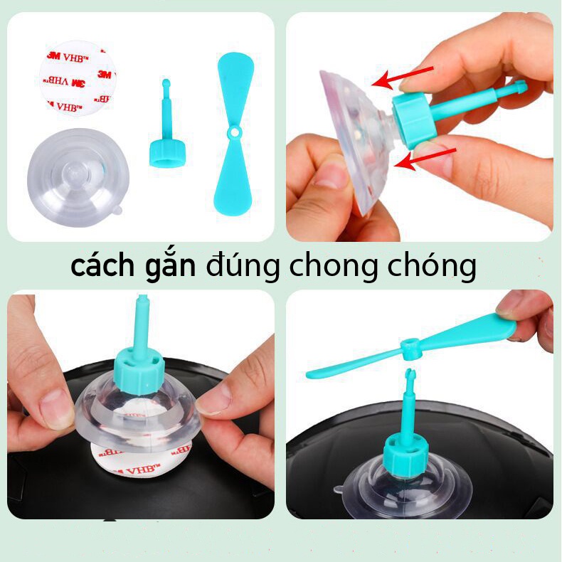Chong chóng gắn mũ bảo hiểm nhiều màu,trang trí mũ nón đẹp và độc - Tặng kèm keo dán 3M siêu chắc