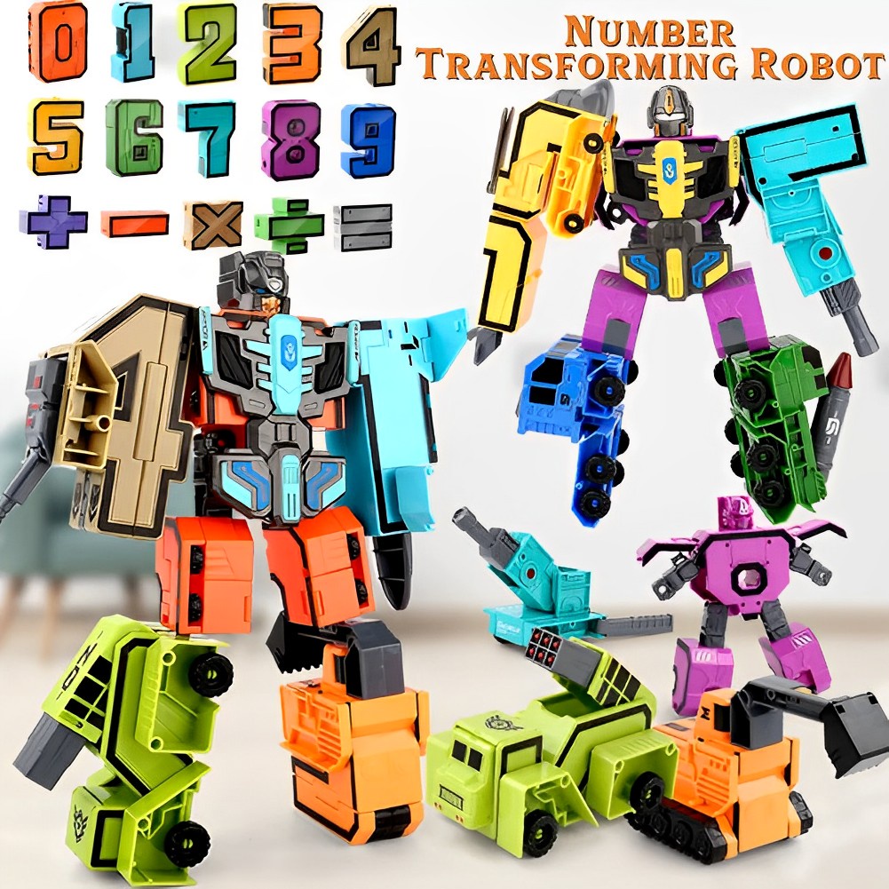 10PCS TRANSFORMATION NUMBER ROBOT TOY BUILDING BLOCKS DEFORMATION POCKET MORPHERS EDUCATIONAL ACTION FIGURE TOY FOR CHILDREN